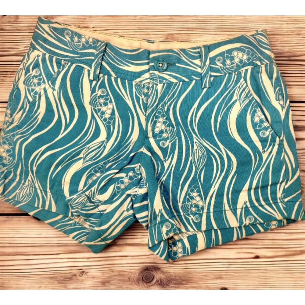 Lilly Pulitzer The Callahan Shorts Joe Fish Blue White Size 0